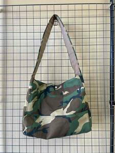 美品【COMME des GARCONS HOMME/コムデギャルソンオム】Camo Cotton Shoulder Bag 日本製 カモフラ 迷彩 コットン製 ショルダーバッグ