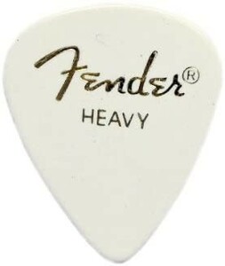 ギターピック Fender 351 ティアドロップ Shape Classic Picks Heavy White 10枚セット フェンダー L1571 ▽