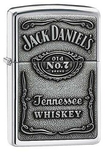 新品 ZIPPO ジッポ ライター オイルライター Jack Daniels Pewter Emblem - HP Chrome 250JD.427 ジャックダニエル ピューター L1615 ▽