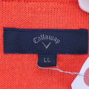 【美品】Callaway(キャロウェイ) ボタンニットベスト オレンジ メンズ LL 241-261522 ゴルフウェア 2312-0168 中古の画像2