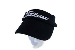 【美品】Titleist(タイトリスト) ニットサンバイザー 黒 メンズ 57~59cm ゴルフ用品 2312-0385 中古