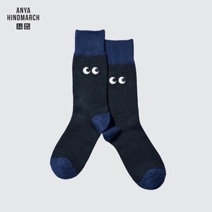 UNIQLO ANYA HINDMARCH ユニクロ アニヤ コラボ ヒートテックソックス ネイビー 23-25 新品