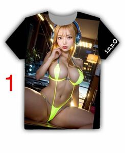 【新品未使用】【Tシャツ 】セクシー　ポスター　トップス　エロかわ　美女　巨乳　モデル　グラビア　美乳　アイドル　トレンド　XS~6XL