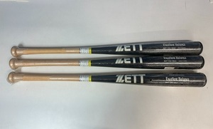 ZETT 硬式用木製バット トレーニングバット BWT1744　3本まとめ売り　84cm/910g(平均)