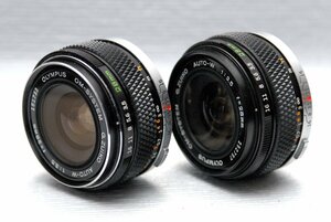 （綺麗）OLYMPUS オリンパス 純正 ZUIKO （28mm 1:3.5 + 28mm 1:3.5）高級レンズ 2本まとめて 希少な作動品