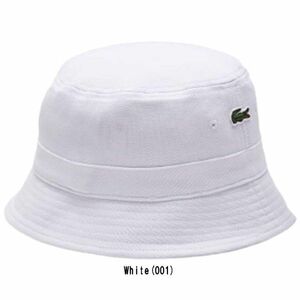 ※訳あり アウトレット LACOSTE(ラコステ)バケットハット 綿 帽子 小物 アクセサリー ユニセックス RK2056 White(001) Lサイズ