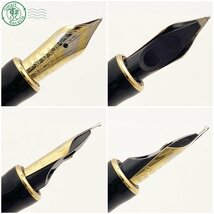 2401655103　△ 1円～！ PARKER パーカー 万年筆 DUOFOLD デュオフォールド 両用式 ペン先 18K 750 刻印 ブラック×ゴールド 筆記未確認_画像3