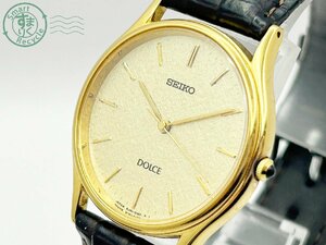 2401531529　◇ SEIKO セイコー DOLCE ドルチェ 8J41-6100 ゴールド文字盤 3針 裏蓋刻印有り メンズ クォーツ QUARTZ QZ 腕時計 中古