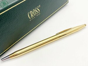 12444711　△ CROSS クロス ボールペン 1/20 18KT GOLD FILLED/ROLLED CAP/BARREL ツイスト式 シルバー×ゴールド ケース付き 中古