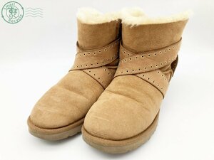 2401280033　♭ UGG アグ ショートブーツ 靴 ボアブーツ 冬用 防寒 スエード ブラウン系 26cm メンズ レディース 中古