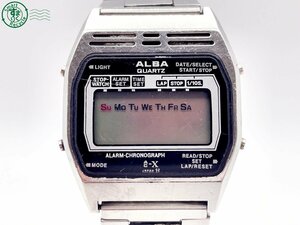 2401420448　＃ SEIKO セイコー ALBA アルバ Y709-4000 クォーツ QZ デジタル 腕時計 シルバー ヴィンテージ 中古 ジャンク