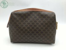 212653034　＊ CELINE セリーヌ セカンドバッグ MC97/2 レザー マカダム柄 ブラウン ポーチ マルチケース クラッチバッグ 中古_画像2