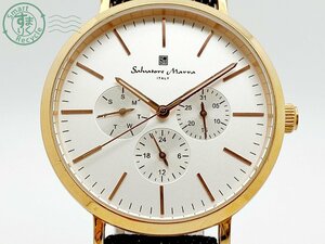 2401640356　▽ Salvatore Marra サルバトーレ マーラ SM16115-1 メンズ 腕時計 QZ クロノグラフ シルバー文字盤 デニムベルト