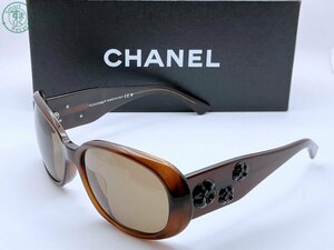 2401651099　★ CHANEL シャネル 5113 c.538/73 56□16 130 3n ココマーク カメリア サングラス レディース ブラウン アイウェア 中古