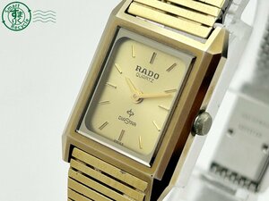 2401522048　◇ RADO ラドー DIASTAR ダイアスター 133.9505.3 ゴールド文字盤 スクエア 2針 レディース クォーツ QUARTZ QZ腕時計 中古