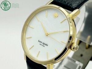 2401412200　 ◇ kate spade NEW YORK ケイトスペード 0010 シェル文字盤 ゴールド 3針 ラウンドフェイス メンズ QUARTZ QZ 腕時計 中古