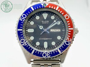 2401422475　▽ ELGIN エルジン QUARTZ 16-332 ダイバー ペプシベゼル メンズ 腕時計 QZ クォーツ デイト ヴィンテージ