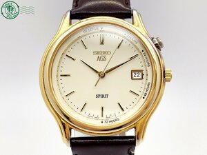 2401282947　＃ SEIKO セイコー AGS SPIRIT スピリット 5M22-6A10 キネティック オートクォーツ デイト 3針 腕時計 ゴールド 中古