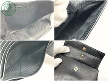 2401643383　▲ PRADA プラダ テスートナイロン 三つ折り 財布 ウォレット メンズ レディース ブラック系 ダブルホック 札入れ 小銭入れ 中_画像9