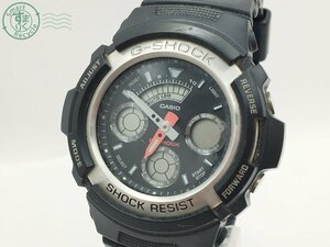 2401423446　＊ CASIO カシオ G-SHOCK Gショック AW-590 メンズ 腕時計 QZ クォーツ デジアナ ブラック 黒 20気圧防水 中古