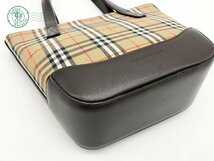 2401325061　▽ Burberry バーバリー トートバッグ ハンドバッグ ノバチェック 鞄 カバン キャンバス レザー レディース 中古_画像4