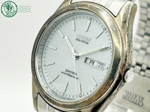 2401444909　◇ CITIZEN シチズン E100-K15567 JUNCTION Eco-Drive エコドライブ シルバー デイデイト メンズ 腕時計 中古