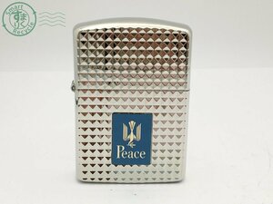 2401335364　＊ ZIPPO ジッポー オイルライター Peace ピース シルバー メタリック アメリカ製 喫煙グッズ 着火未確認 中古 ジャンク