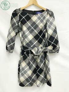 2401653767　▲ バーバリー ロンドン ブルーレーベル BURBERRY LONDON BLUE LABEL ワンピース グレー系 サイズ 38 レディース ベルト 中古