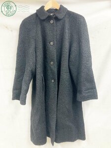 2401415352　♭ AGNONA アニオナ ロングコート 服 ウール モヘア イタリア製 サイズ40（Mサイズ相当） 黒 レディース 中古