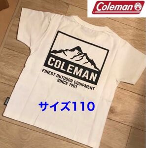 【新品】Colemanコールマン　マウントプリントTシャツ ホワイト110 キッズ　バックプリント　アウトドア　キャンプ