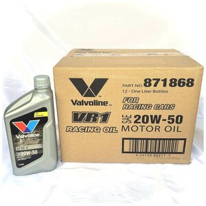値上げ間近　NEWボトル1L　Valvoline　バルボリン　VR1 Racing　レーシングオイル　20W-50　SN/CF　鉱物油　お買得12本セット