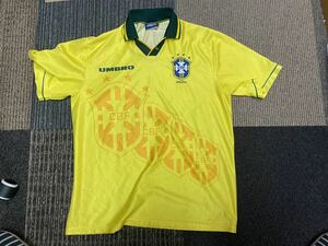 アンブロ製　サッカーブラジル代表　90sヴィンテージ　ユニフォーム　メンズL　