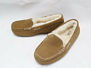 未使用 UGG アグ ANSLEY アンスレー 24cm US7 ブラウン レディース モカシン スリッポン ■