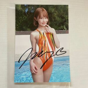 新品 百田ゆり 直筆サイン入り 生写真 L判 競これ 特典 サイン グラビア 競泳 競泳水着 デジタル出版 写真 競泳水着これくしょん 7