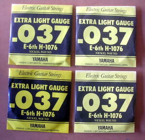 【ギター弦】YAMAHA ヤマハ Wlectric Guitar String LIGHT.037　E-6th H-1076　4本：エレキギター　弦　ライト　6弦4本