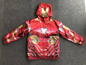 美品！ネーム消し跡あり　Marvel Avengers Iron Man Boy Hoodie Jacket　ディズニー　マーベル　アイアンマンジャケット　140センチ