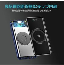 【超超超特価】大容量50000mAh モバイルバッテリー　ワイヤレス充電器 4種ケーブル内蔵 無線と有線 　LEDライト搭載　カラー：ホワイト_画像4