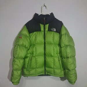 THE NORTH FACE 冬物一掃セール35%引 ノースフェイスダウン　 メンズS サイズ サミットヌプシ800+SUMMIT　黄緑 美品