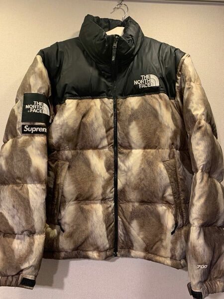 13aw supreme tnf fur print nuptse jacket