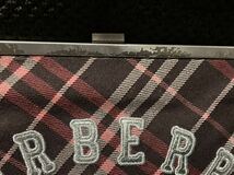 【ジャンク】BURBERRY BLUE LABEL★バッグ【がま口】チェーン 赤茶系 チェック バーバリー ブルーレーベル_画像2