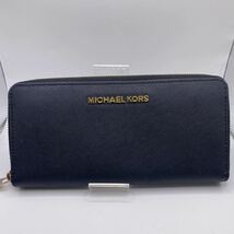 □7443　マイケルコース MICHAEL KORS　JET SET TRAVEL 長財布　黒　ラウンドファスナー　レディース　小銭入れ付き　カード入れ_画像1