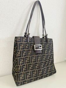 【1円スタート】FENDI ズッカ柄　トートバッグ　肩掛けショルダーバッグ　キャンバス フェンディ