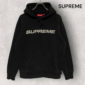 Supreme シュプリーム 17SS FULL Stripe Hooded フロント ロゴ パーカー フーディー ブラック M