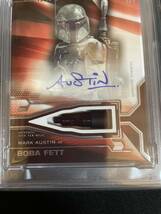 世界1枚 boba fett pen relic 直筆サイン topps star wars masterwork 2019 スターウォーズ ボバフェット autograph mark austin 1/1 レア_画像2