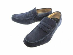 1円~L580新品LASSU&FRISSモカシン/ドライビングスリッポン25.5㌢NAVY♂