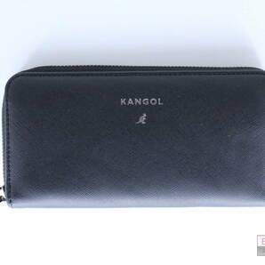 良品★R49 KANGOL カンゴール ラウンドファスナー 長財布 ブラック メンズ 小銭入れあり 約10×20×3cm ロゴ 正規品の画像1