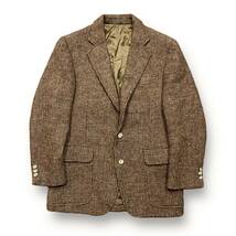 美品 Stanley Blacker Harris Tweed 2B ウール チェック テーラード ジャケット スタンリー ブラッカー ハリスツイード 茶色 ブラウン _画像3