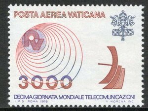 ☆バチカン市国　１９７８年　Radio Waves and Antenna Stylized　３０００リラ