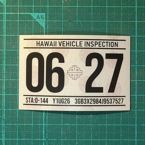 ハワイ ビークルインスペクション 2027 レジストレーション ステッカー シール レプリカ 車検 USDM HDM 0627 6月