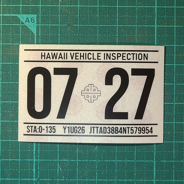 ハワイ ビークルインスペクション 2027 レジストレーション ステッカー シール レプリカ 車検 USDM HDM 0727 7月